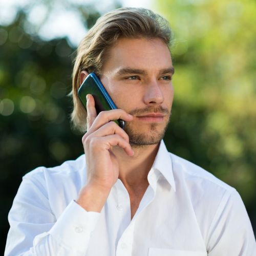 Got 8 Minutes - man talking on the phone